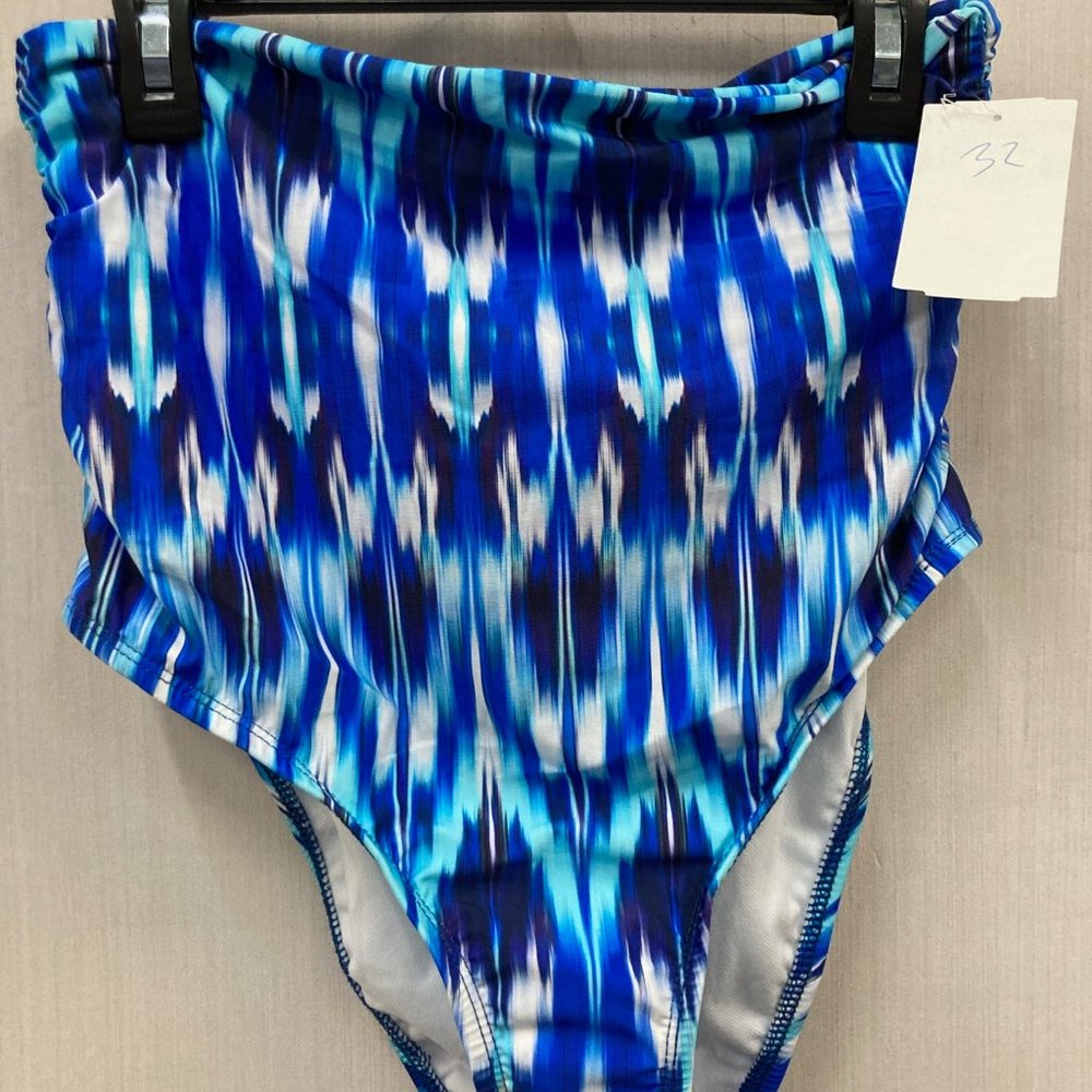 NWT Athena High waist blue pattern swim bottom